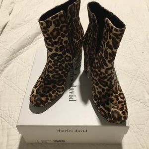 Charles David Leopard Booties